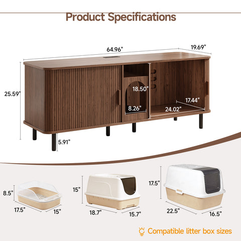 ONBRILL Double Cat Litter Box Enclosure