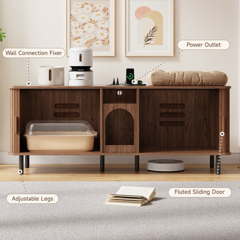 ONBRILL Double Cat Litter Box Enclosure