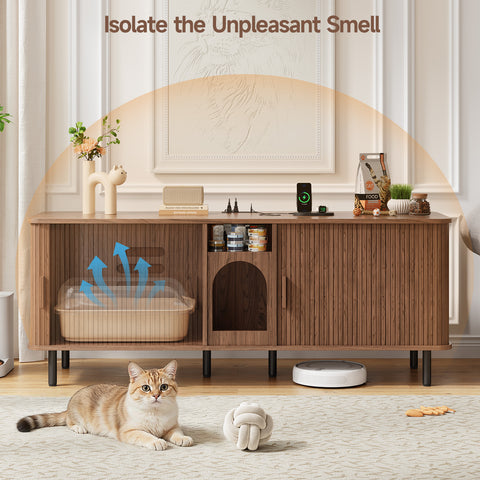 ONBRILL Double Cat Litter Box Enclosure