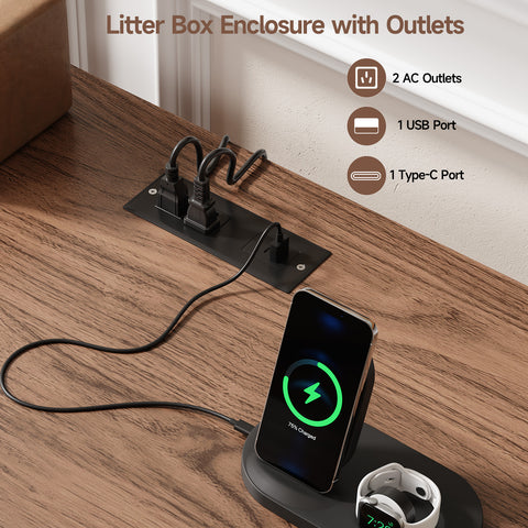ONBRILL Double Cat Litter Box Enclosure