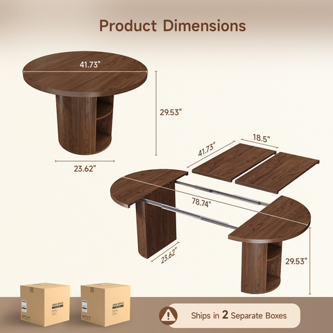 ONBRILL Extendable Tambour Dining Table