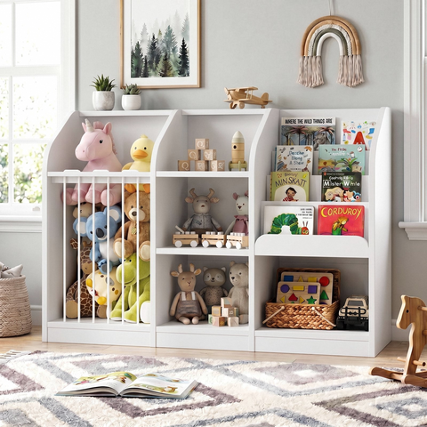 ONBRILL Toy Organizer with Bookshelf and Stuffed Animal Storage