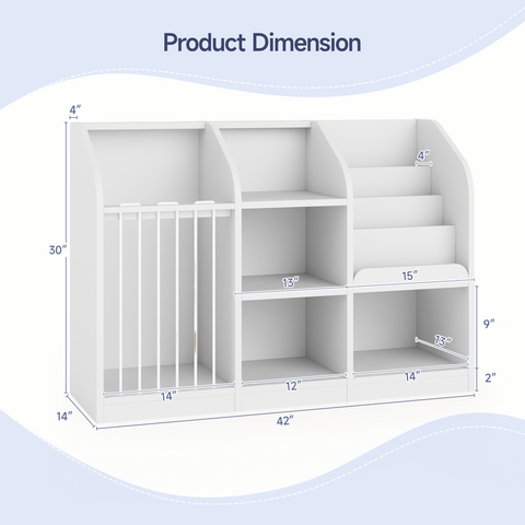 ONBRILL Toy Organizer with Bookshelf and Stuffed Animal Storage