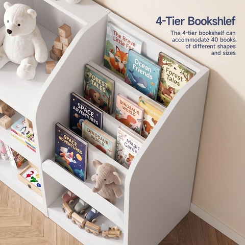 ONBRILL Toy Organizer with Bookshelf and Stuffed Animal Storage