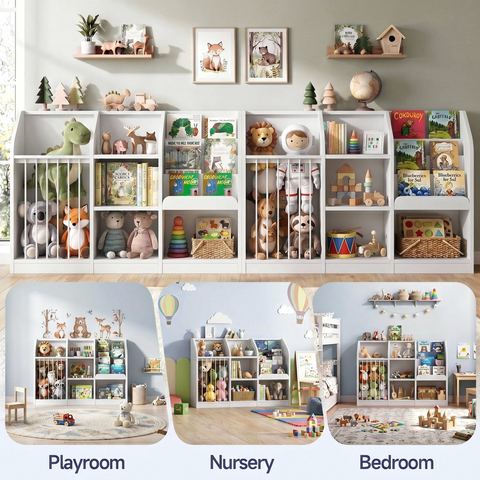 ONBRILL Toy Organizer with Bookshelf and Stuffed Animal Storage