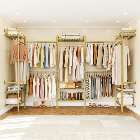 ONBRILL H SERIES-H5 Wall Mounted Expandable Industrial Pipe Clothing Rack with Storage