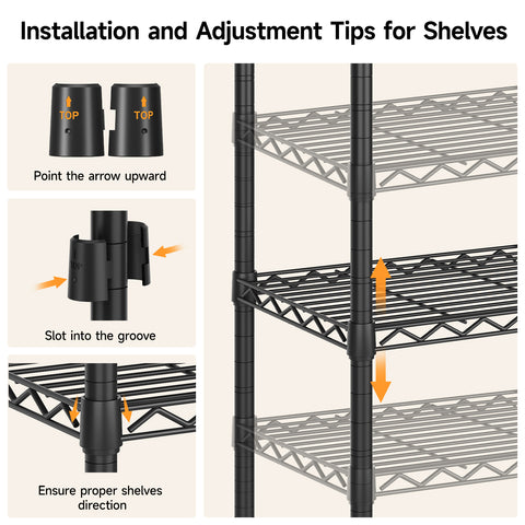 ONBRILL F SERIES-F5  Expandable Heavy Duty Freestanding Metal Modular Clothing Rack with Storage & Adjustable Shelves