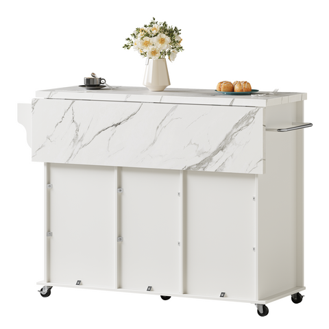 ONBRILL Kitchen Island with Storage Cabinets and Drawers