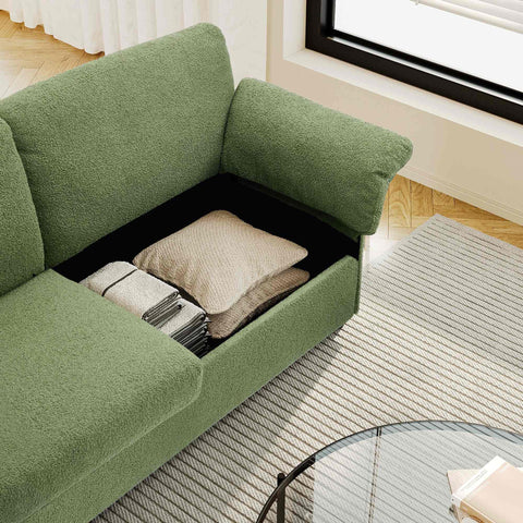 Modern Boucle Loveseat Sofa with Storage