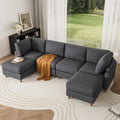 Modern Corduroy 6 Seater Modular Sectional Sofa