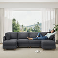 Modern Corduroy 6 Seater Modular Sectional Sofa