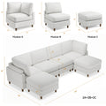 Modern Corduroy 6 Seater Modular Sectional Sofa