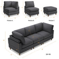 Modern Corduroy 3 Seater Modular Sectional Sofa