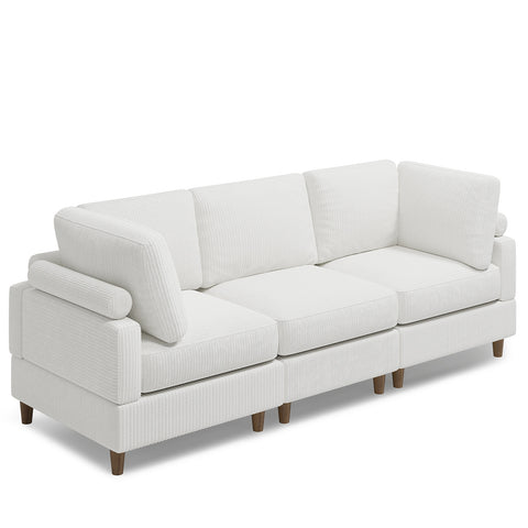 Modern Corduroy 3 Seater Modular Sectional Sofa