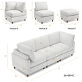 Modern Corduroy 3 Seater Modular Sectional Sofa