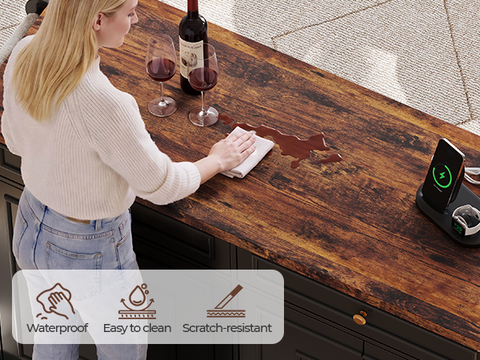 ONBRILL Rolling Kitchen Island with Power Outlet