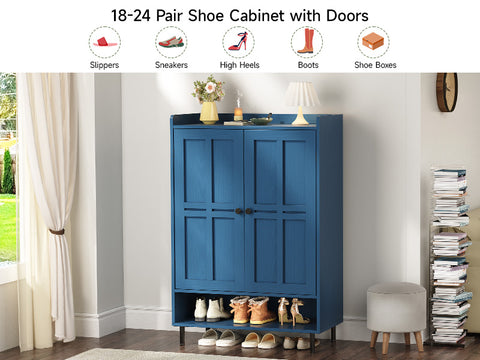 ONBRILL 6-Tier Shoe Cabinet with Cross Molding Doors