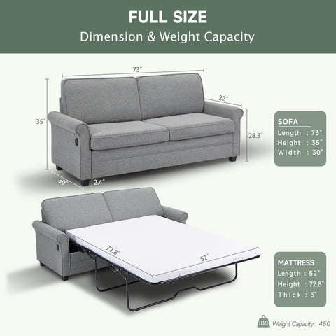 2-in-1 Modern Velvet Pull Out Sofa Bed