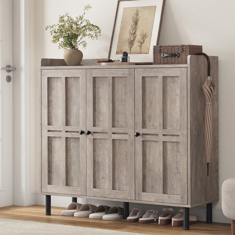 ONBRILL 3-Door Shoe Cabinet with Adjustable Shelves