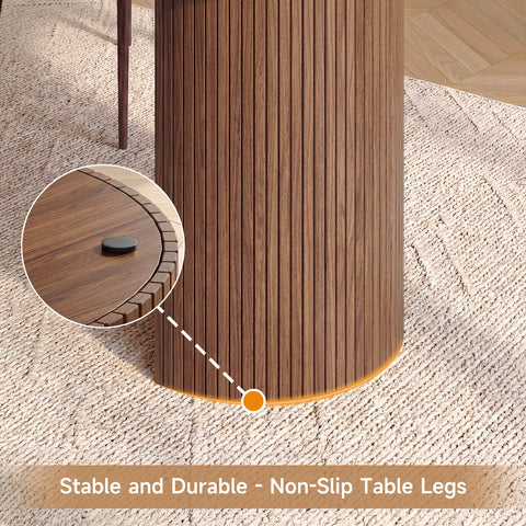 ONBRILL Oval Dining Table with Curved Base