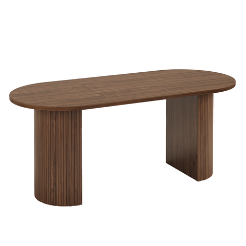 ONBRILL Oval Dining Table with Curved Base