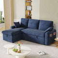 Modern Terry Fleece Sectional Sleeper Sofa with Pull Out Bed