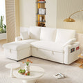 Modern Terry Fleece Sectional Sleeper Sofa with Pull Out Bed