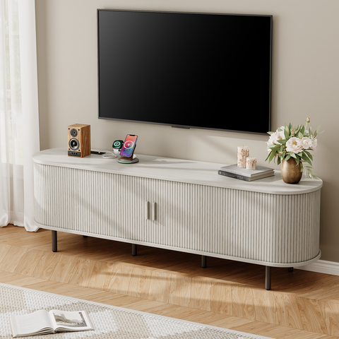 ONBRILL Arpelle 69" TV Stand with Power Outlet for TVs Up to 80"