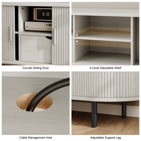 ONBRILL Arpelle 69" TV Stand with Power Outlet for TVs Up to 80"