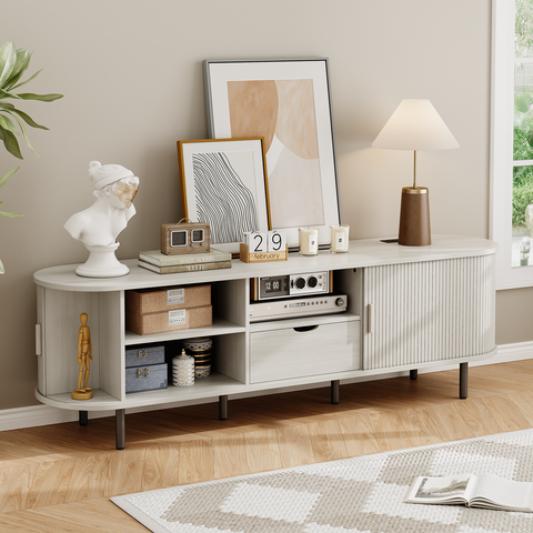 ONBRILL Arpelle 69" TV Stand with Power Outlet for TVs Up to 80"
