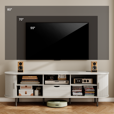 ONBRILL Arpelle 69" TV Stand with Power Outlet for TVs Up to 80"