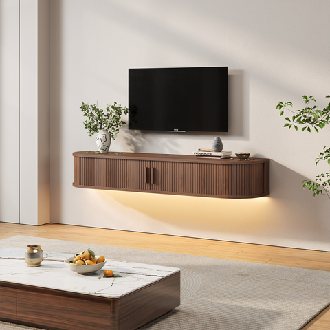 ONBRILL Arpelle 55" Floating TV Stand with Power Outlet for TVs Up to 65"