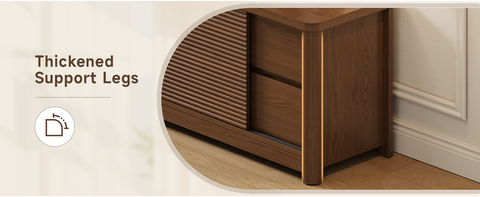 ONBRILL Mid Century Fluted TV Stand for Living Room, for TVs Up to 75"