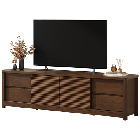 ONBRILL Mid Century Fluted TV Stand for Living Room, for TVs Up to 75"