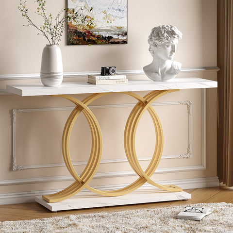 Modern Faux Marble Console Table