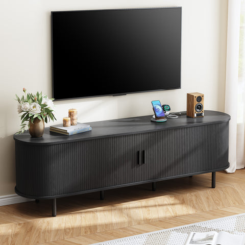 ONBRILL Arpelle 69" TV Stand with Power Outlet for TVs Up to 80"