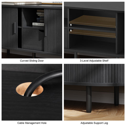 ONBRILL Arpelle 69" TV Stand with Power Outlet for TVs Up to 80"