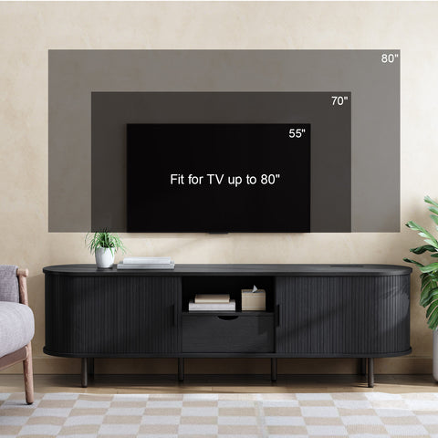 ONBRILL Arpelle 69" TV Stand with Power Outlet for TVs Up to 80"
