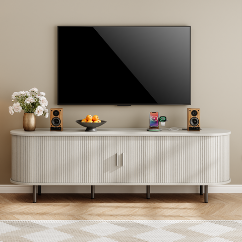ONBRILL Arpelle 69" TV Stand with Power Outlet for TVs Up to 80"