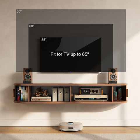 ONBRILL Arpelle 55" Floating TV Stand with Power Outlet for TVs Up to 65"